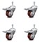 Service Caster 3.5 Inch Maroon Polyurethane Swivel 3/8 Inch Stem Caster Set Total Lock Brake SCC-TSTTL20S3514-PPUB-MRN-381615-4 - alternate 4